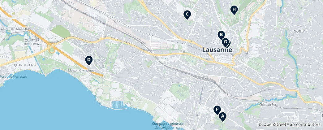 Map of Lausanne's Premier Museums