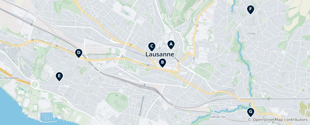 Kaart van Lausanne's Protestant Churches