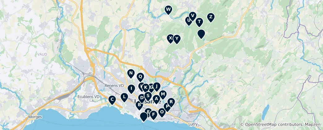 Map of Parks and Fountains