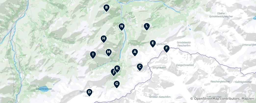Mapa de Iconic Alpine Huts & Shelters
