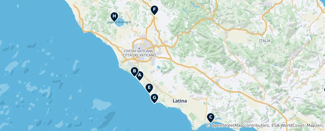 Map of Beaches and Water Parks