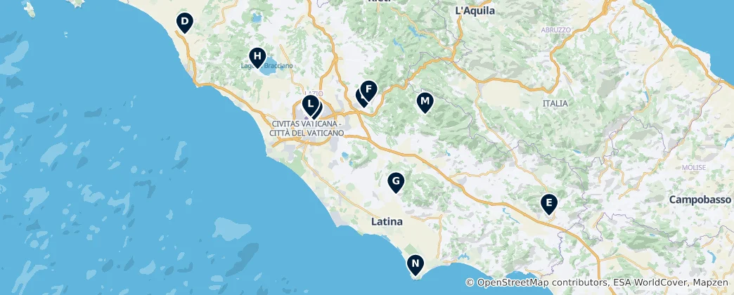 Map of Lazio Essentials