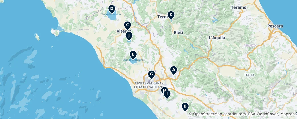 Mapa Parks, Gardens & Lakes
