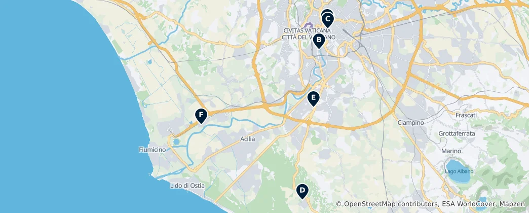 Mapa De Shopping and Markets in Rome