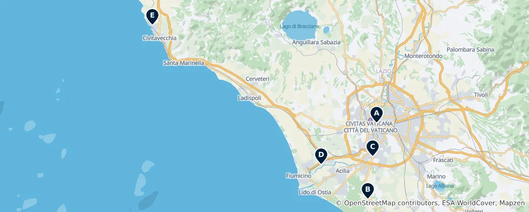 Mapa Top Shopping & Entertainment