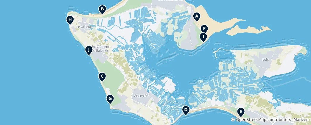 Map of Beautiful Sandy Beaches