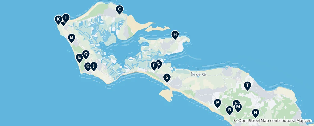 Mapa Top Campsites