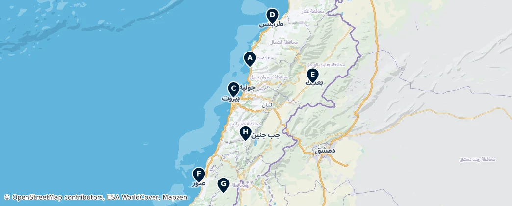 Lebanon's Historic Treasures — Map