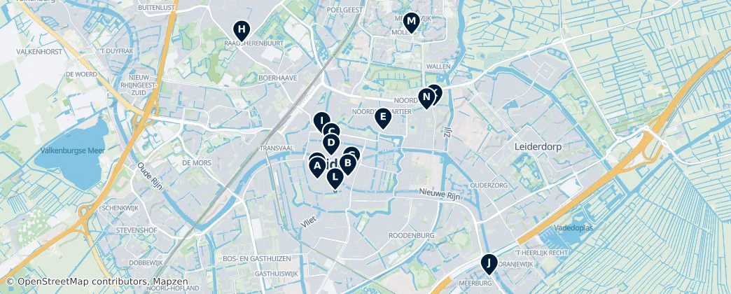Leiden's Religious Sites — Map