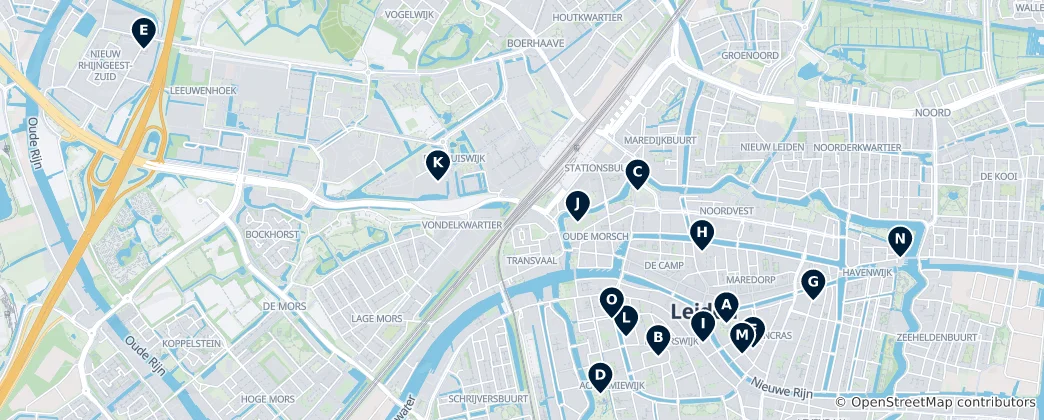 Map of Leiden's Unmissable Treasures