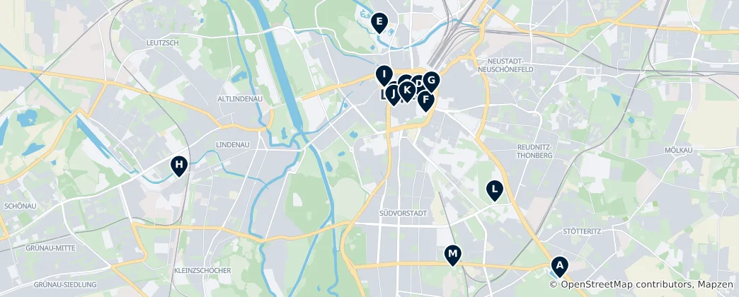 Karte von Leipzig Essentials