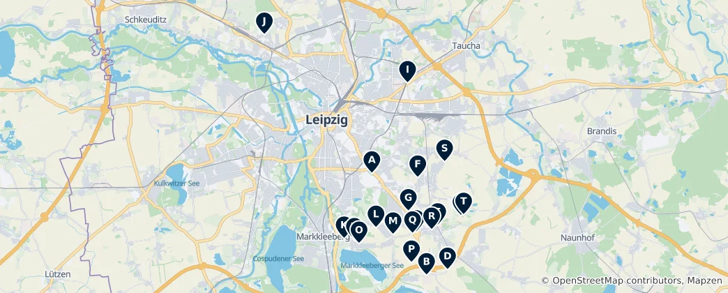 Map of Leipzig Memorials and Monuments