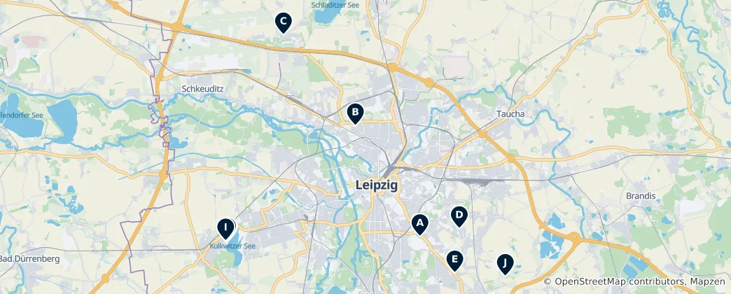 Map of Leipzig's Elevated Views