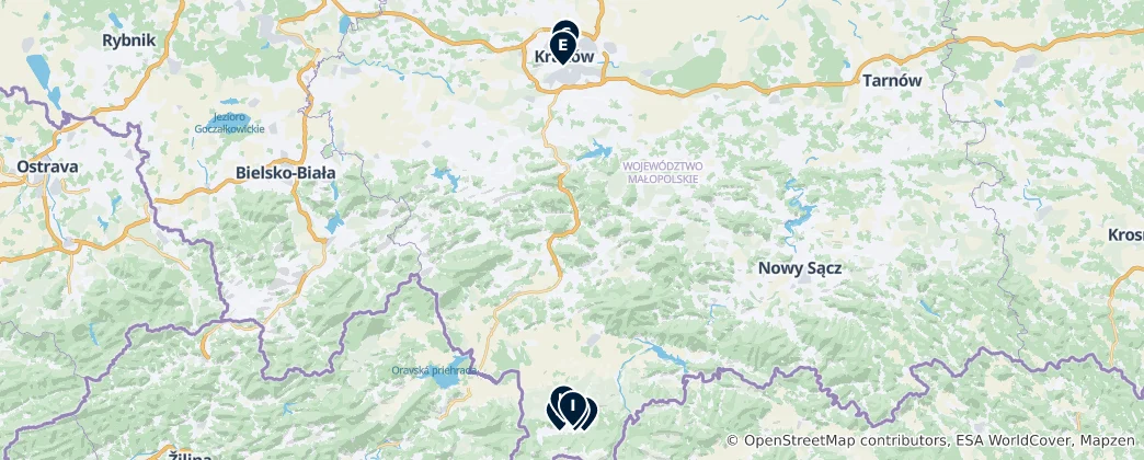 Map of Krakow & Zakopane Hidden Gems