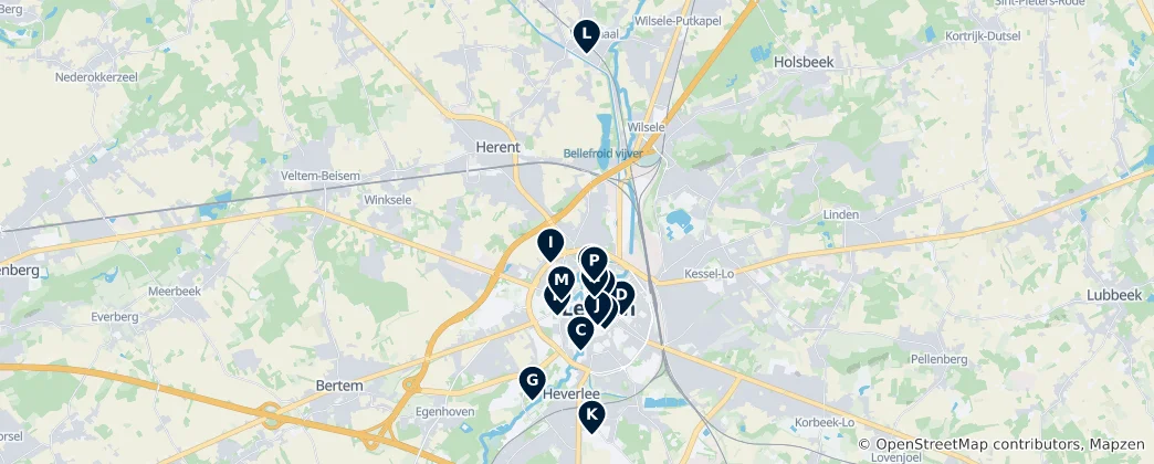 Mappa di Leuven's Heritage Treasures