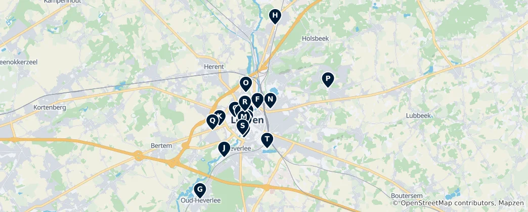 Mapa Leuven's Sacred Sites