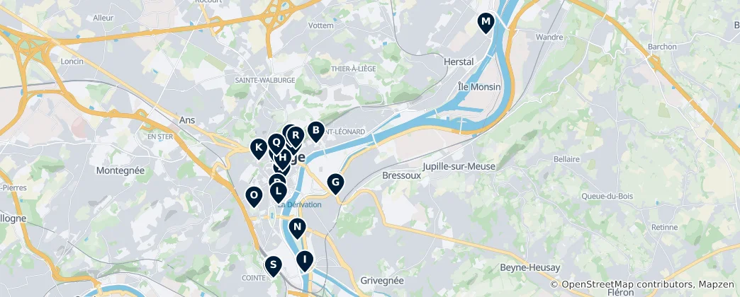 Map of Liège Heritage Trail