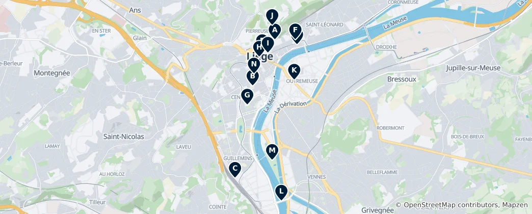 Map of Liège Must-Sees