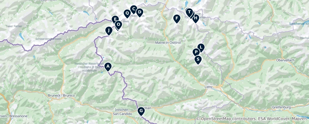 Karte von Majestic Alpine Peaks
