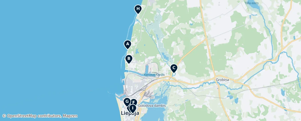 Mapa Liepāja Unmissables