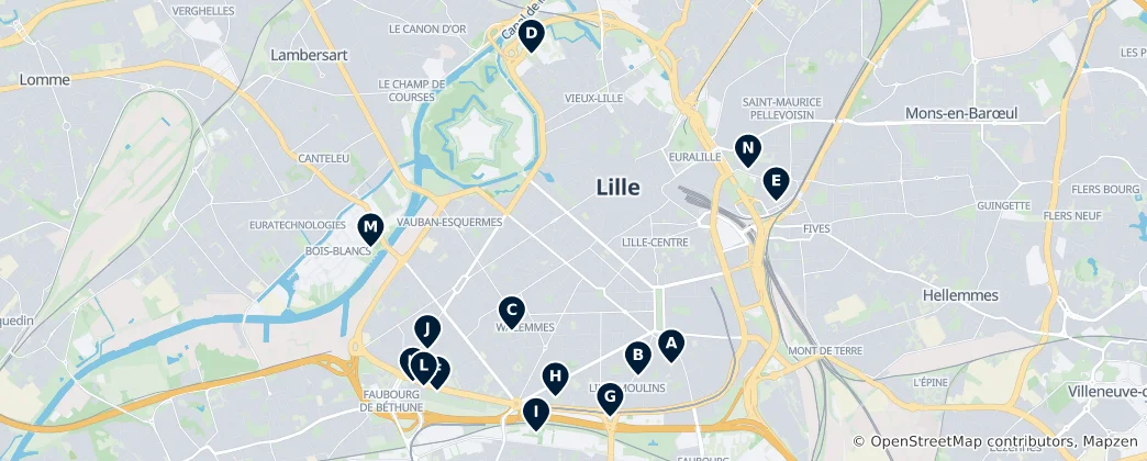 Karte von Stadtparks und Gärten