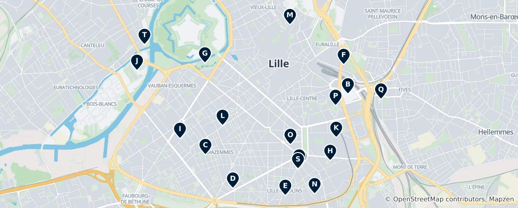 Map of Lille's Cultural Hubs