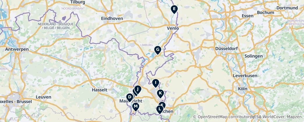 Carte de Parks, Gardens & Viewpoints