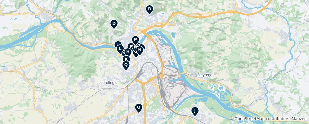 Карта Linz Religious Heritage