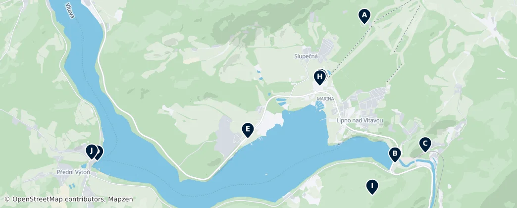Mapa de Lipno nad Vltavou Must-Sees