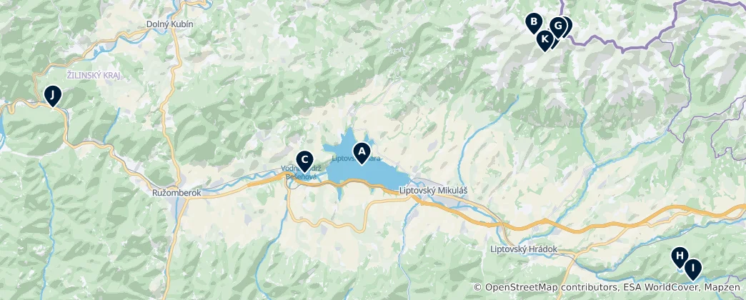 Map of Lakes and Reservoirs