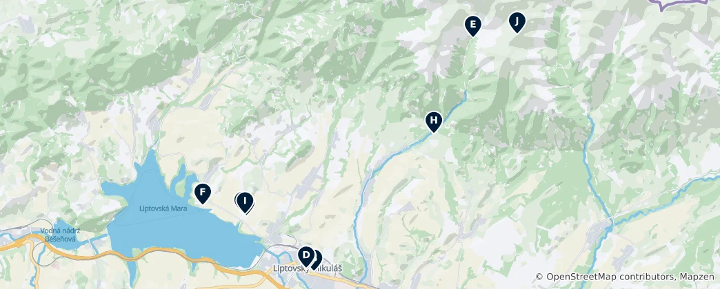 Map of Liptovský Mikuláš Essentials