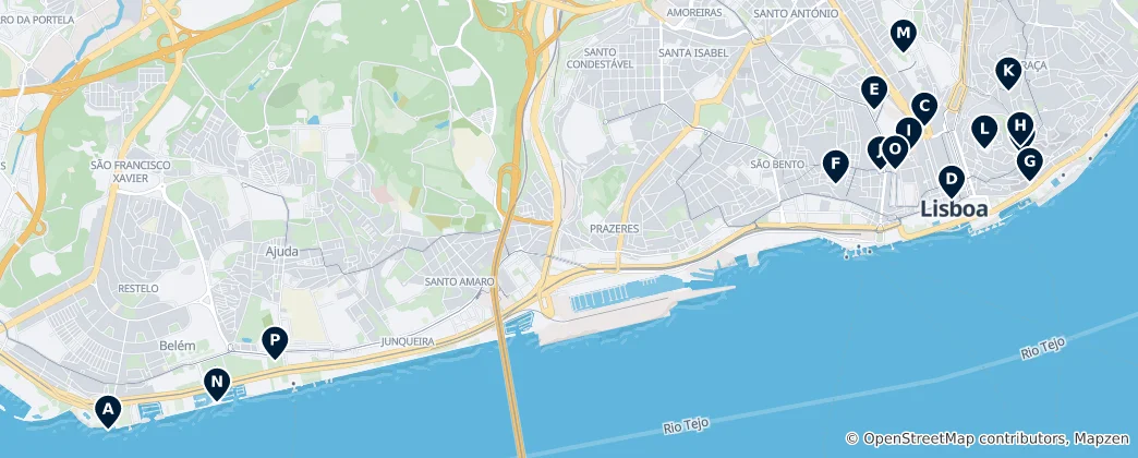 Mapa Lisbon's Best Views & Landmarks
