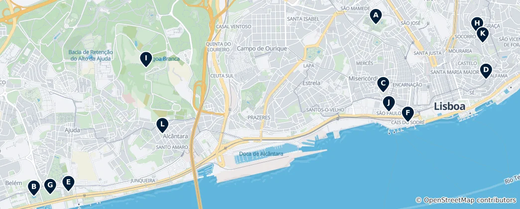 Mapa Parks & Gardens of Lisbon