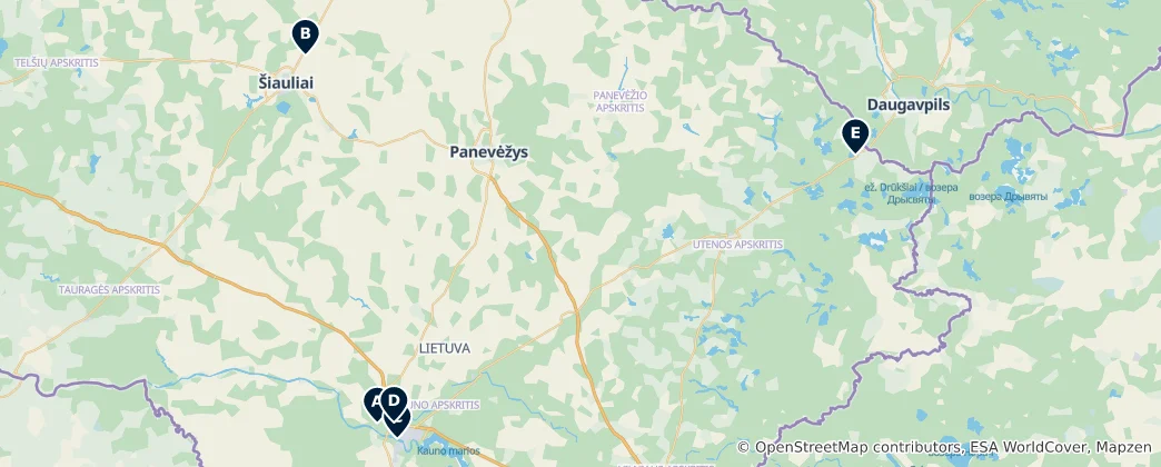 Lithuania's Hidden Gems 지도