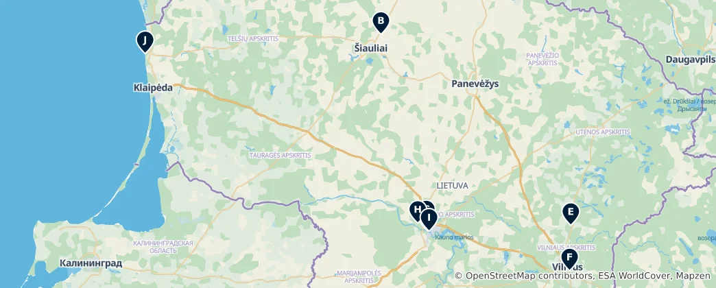 Mapa de Lithuania's Unmissable Essentials
