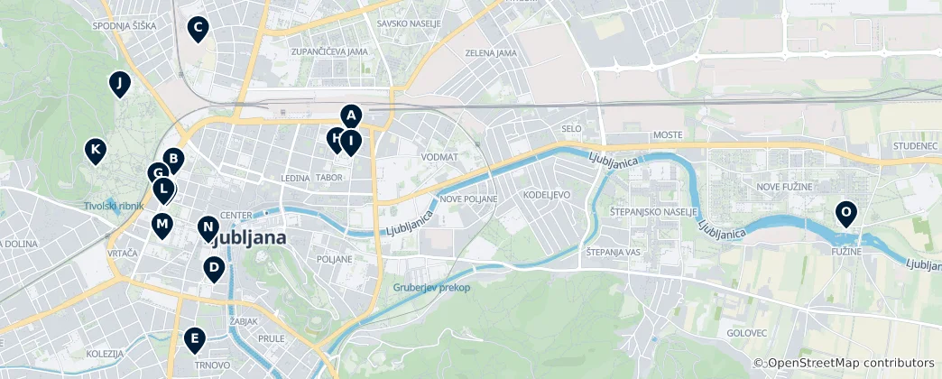 Carte de Ljubljana Museums & Galleries