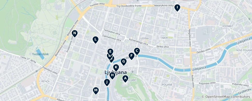 Carte de Ljubljana Unmissables