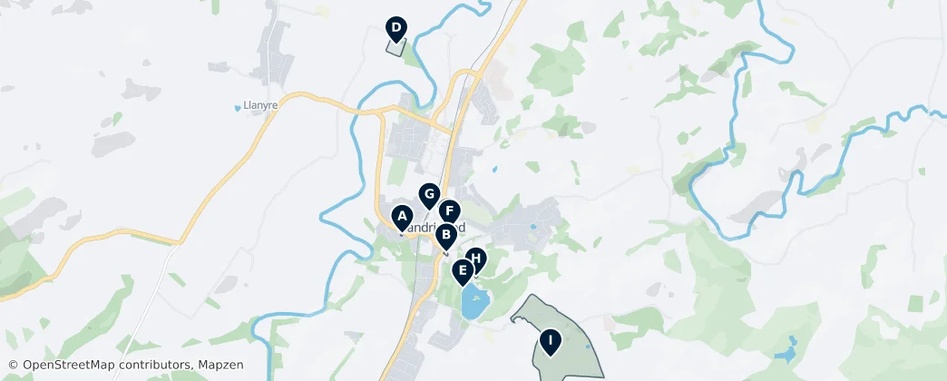 Llandrindod Wells Essentials — Mapa