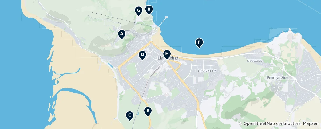 Mappa di Llandudno Outdoor Activities
