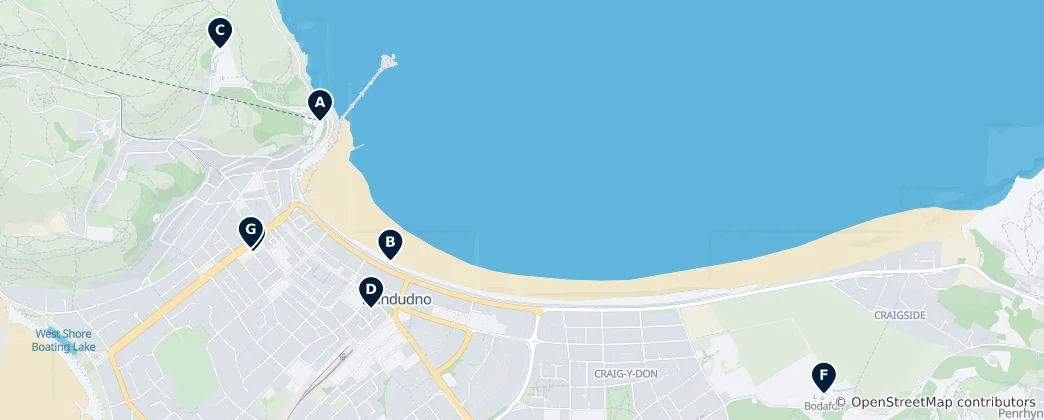 Carte de Top Sights in Llandudno
