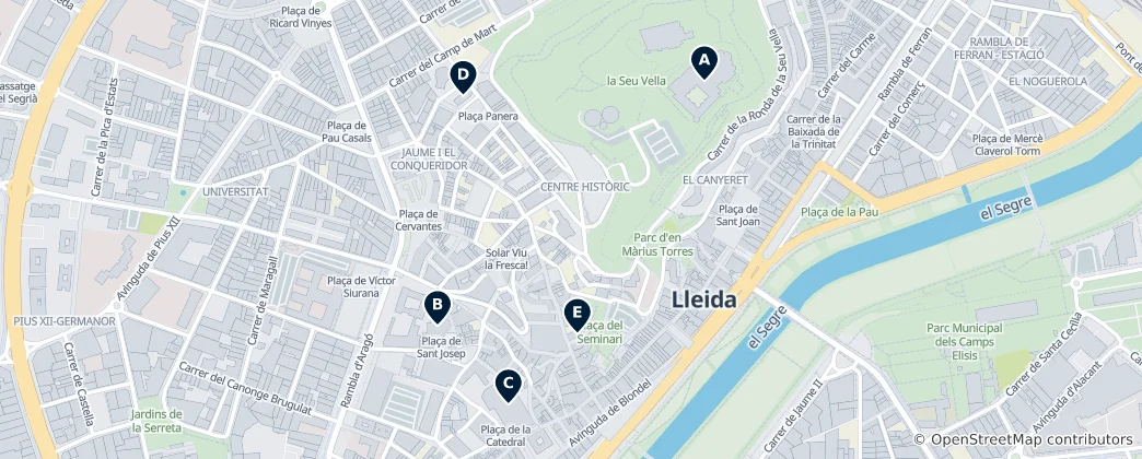 Mapa Historic Churches of Lleida