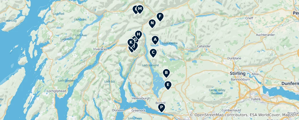 Mappa di Scottish Mountains and Peaks