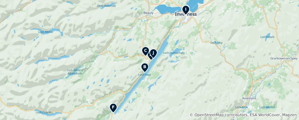 Mapa De Imprescindibles de Loch Ness