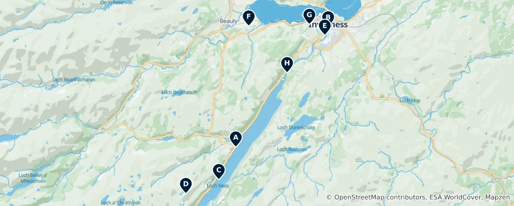 Mapa Scottish Natural Wonders and Views
