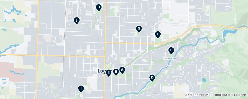 Mapa Logan Outdoor Adventures