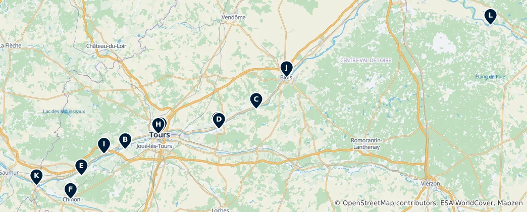 Map of Loire Valley Must-Sees