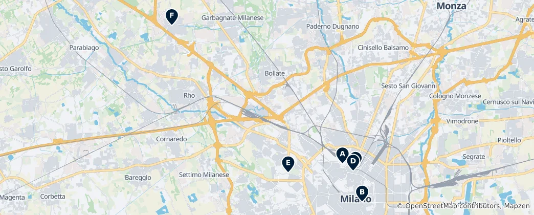 Map of Hidden Gems of Milan