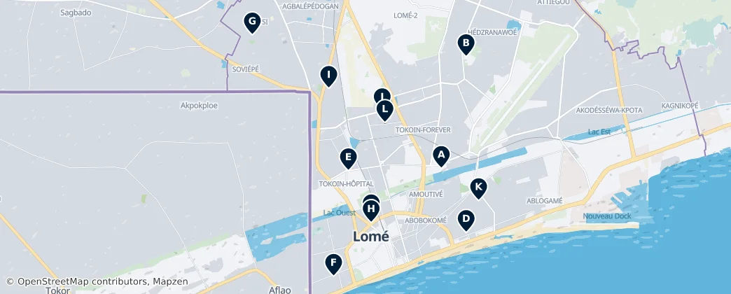 Sacred Spaces of Lomé – Mapa