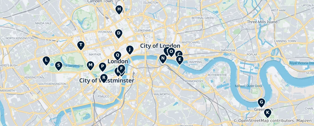 Mapa Dziedzictwo Architektoniczne Londynu