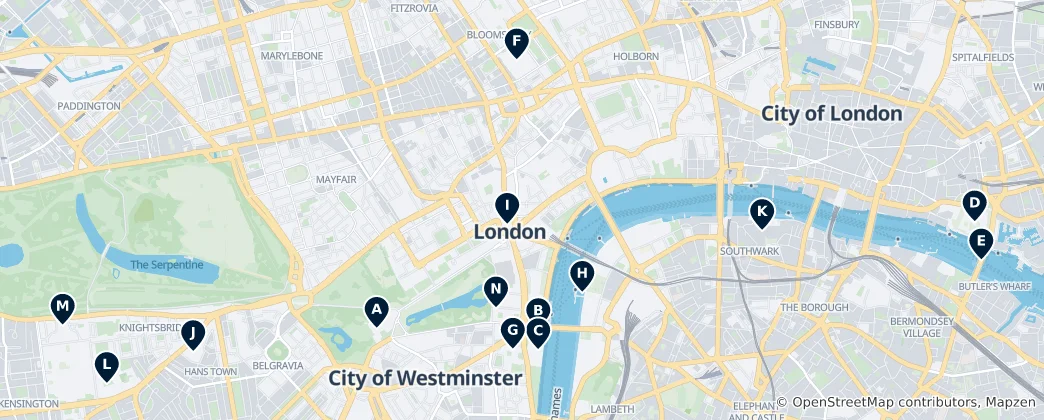 Mappa di London Essentials